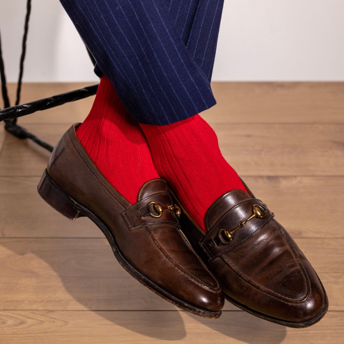 Classic Red Bamboo Socks (Comfort Cuff)