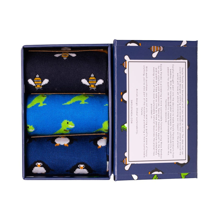 Fun Sock Box - 3 Pairs of Bamboo Socks (His)