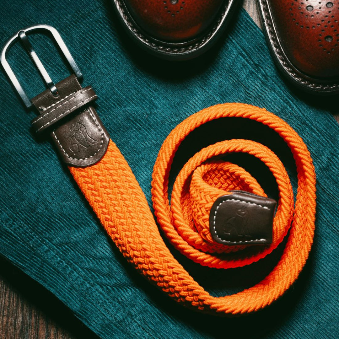 Woven Belt - Tangerine Orange