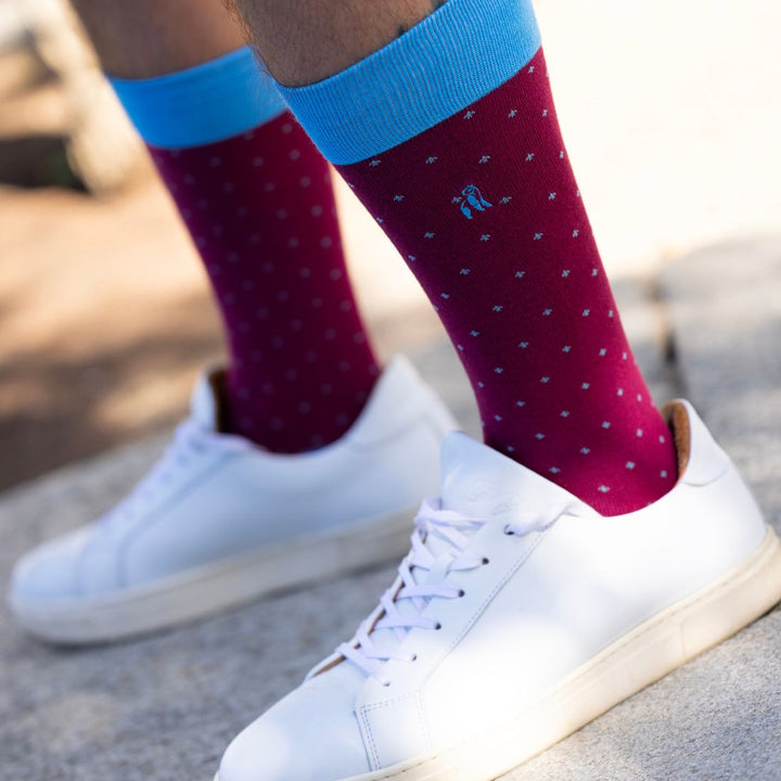 Spotted Burgundy Bamboo Socks