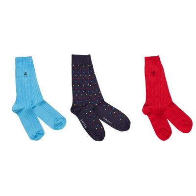 Multi Spot Sock Box - 3 Pairs of Bamboo Socks (His)