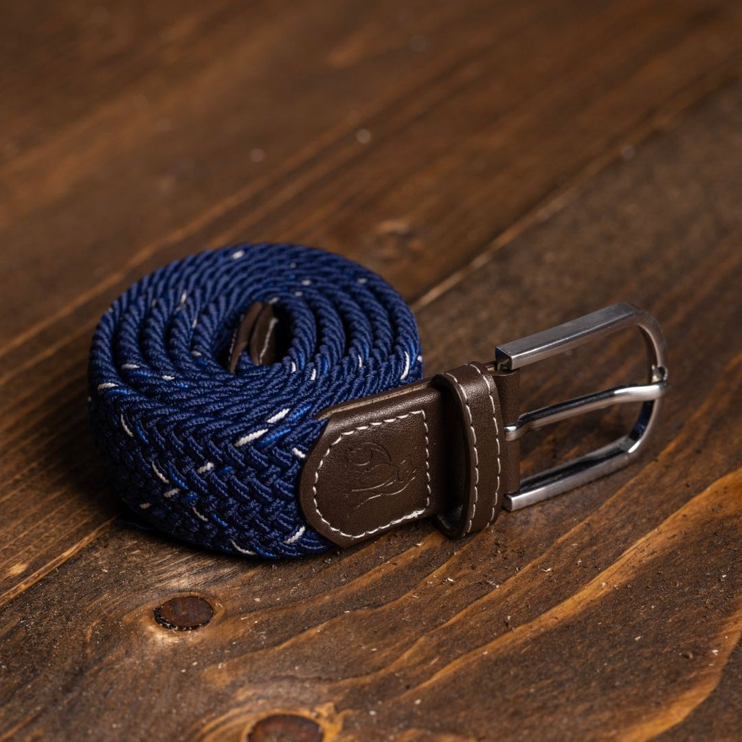 Woven Belt - Navy & White Dot