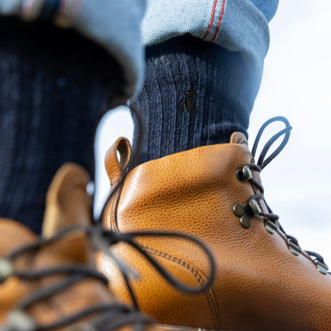 Navy Bamboo Boot Socks