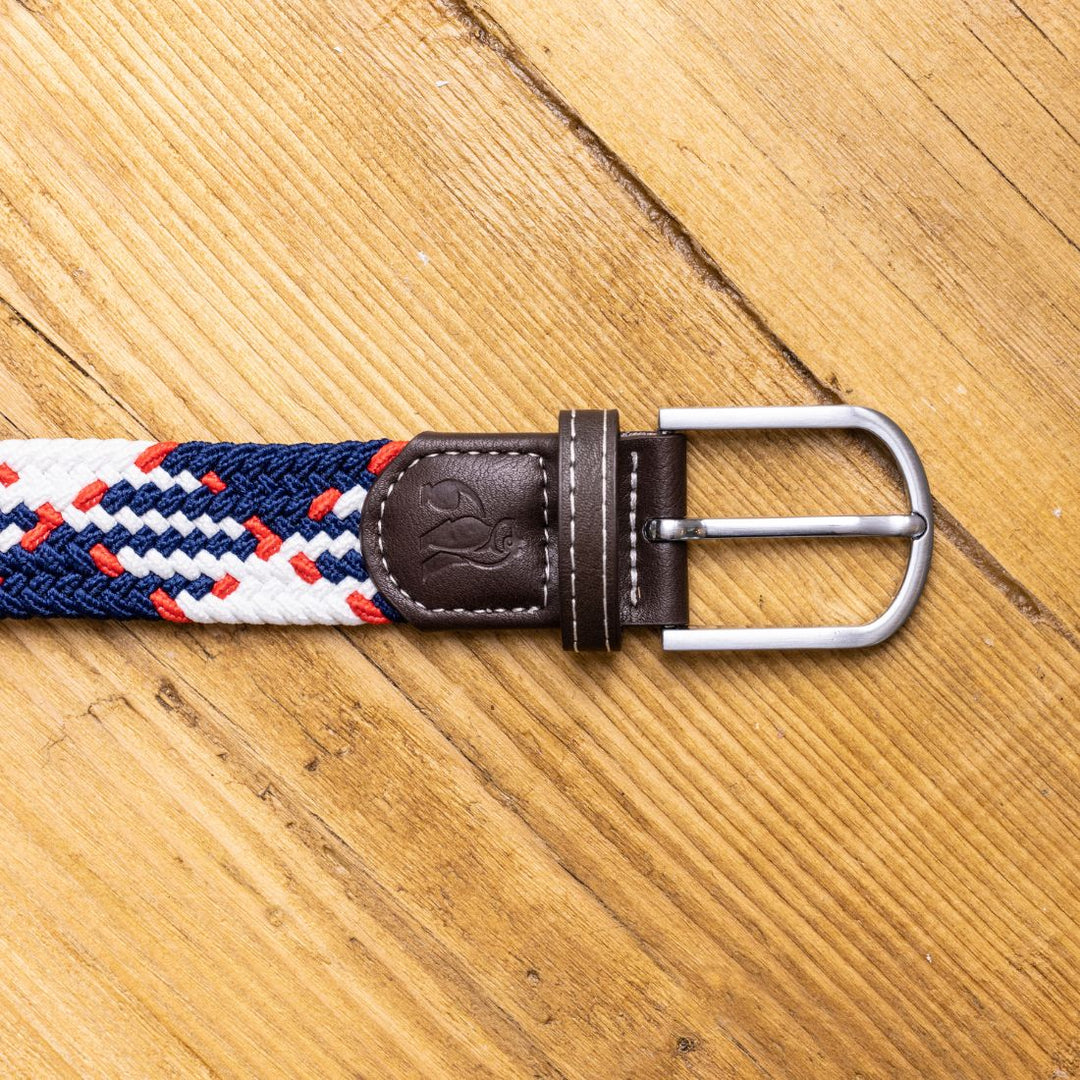 Woven Belt - Blue & Red Diagonal Stripe