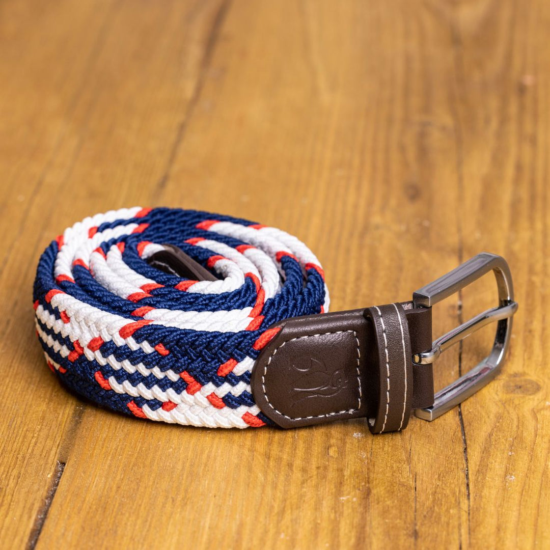 Woven Belt - Blue & Red Diagonal Stripe