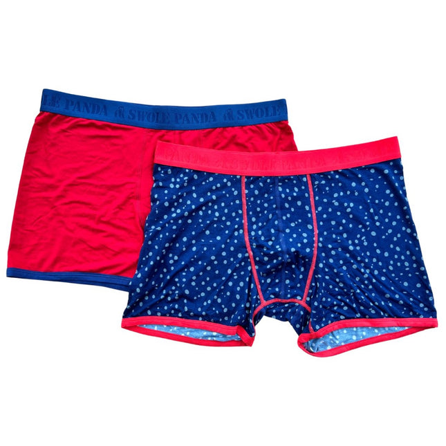 New and Trending Products - Bamboo Boxers 2 Pack - Red / Grey Spotted