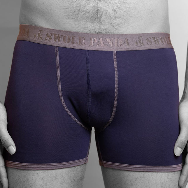 Swole Panda Outlet - Bamboo Boxers - Navy / Grey Band