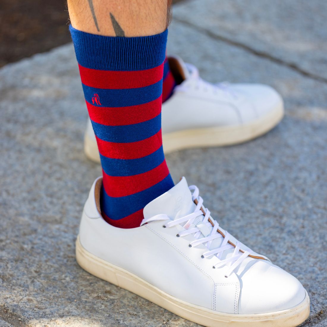 Burgundy Striped Bamboo Socks