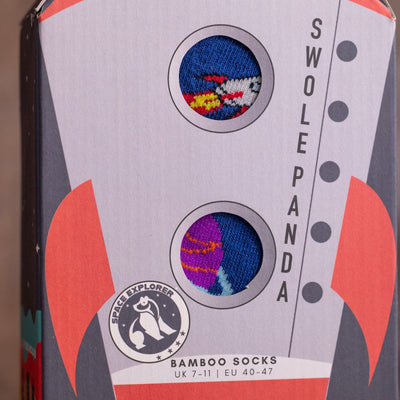 Rocket Sock Box - 2 Pairs of Bamboo Socks (His)