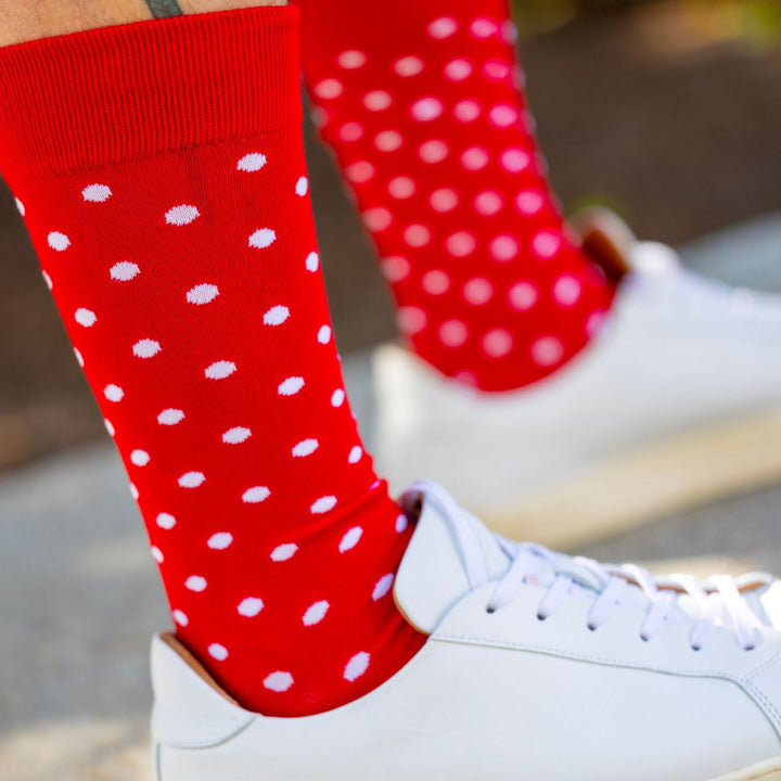 Red Polka Dot Bamboo Socks