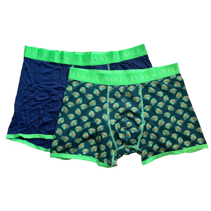 Bamboo Boxers 2 Pack - Navy / Leaves