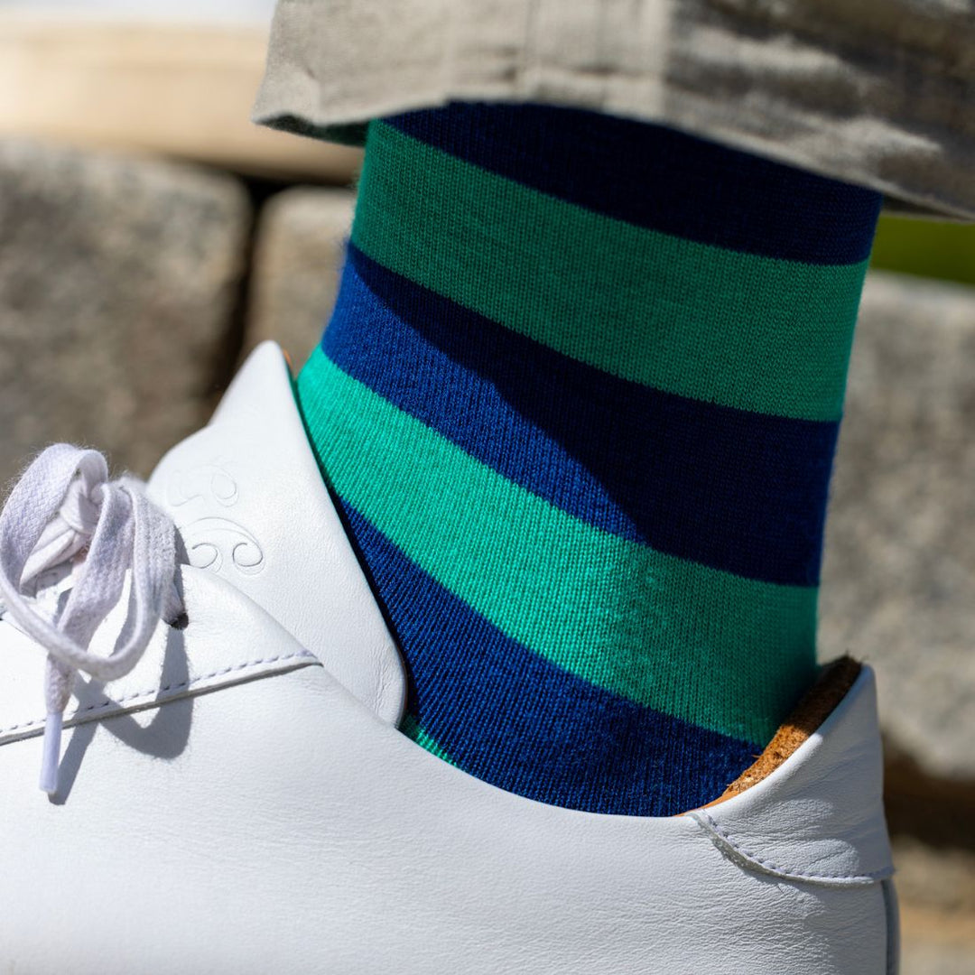 Lime Green Striped Bamboo Socks