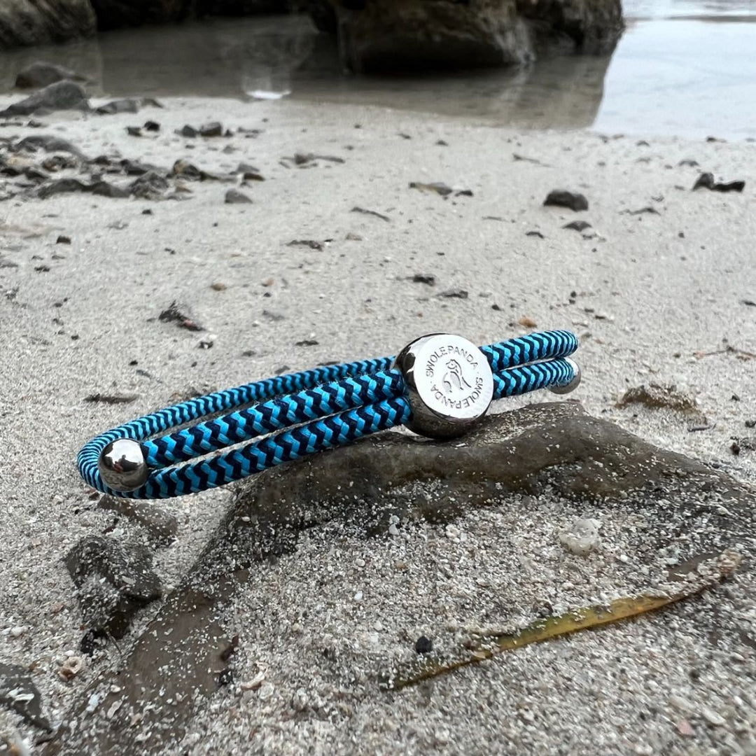 Rope Bracelet - Sky Blue Zigzag