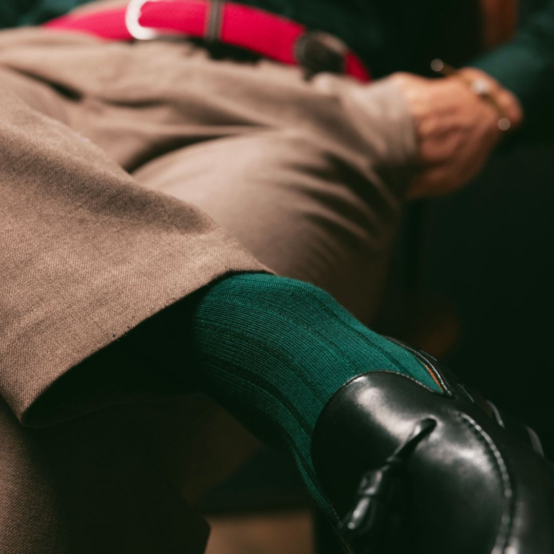 Racing Green Bamboo Socks (Comfort Cuff)