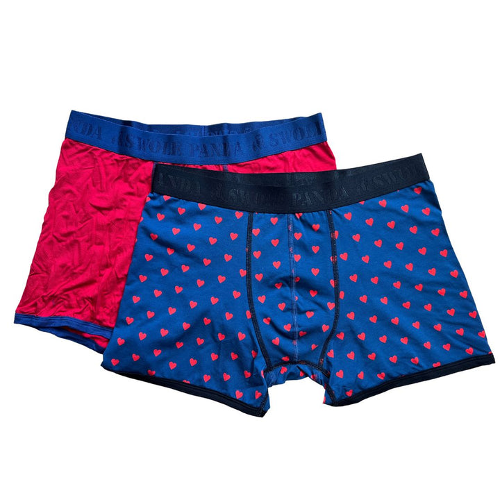 Bamboo Boxers 2 Pack - Red / Hearts