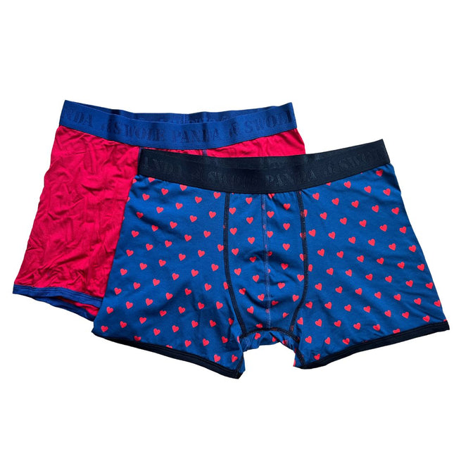 Bamboo Trunks - Bamboo Boxers 2 Pack - Red / Hearts