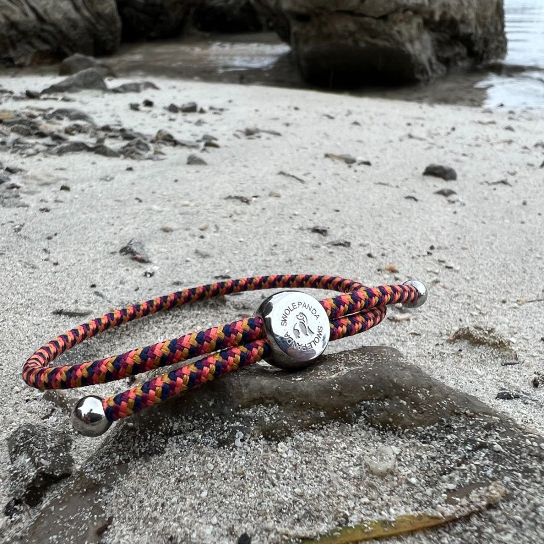 Rope Bracelet - Orange / Yellow Zigzag