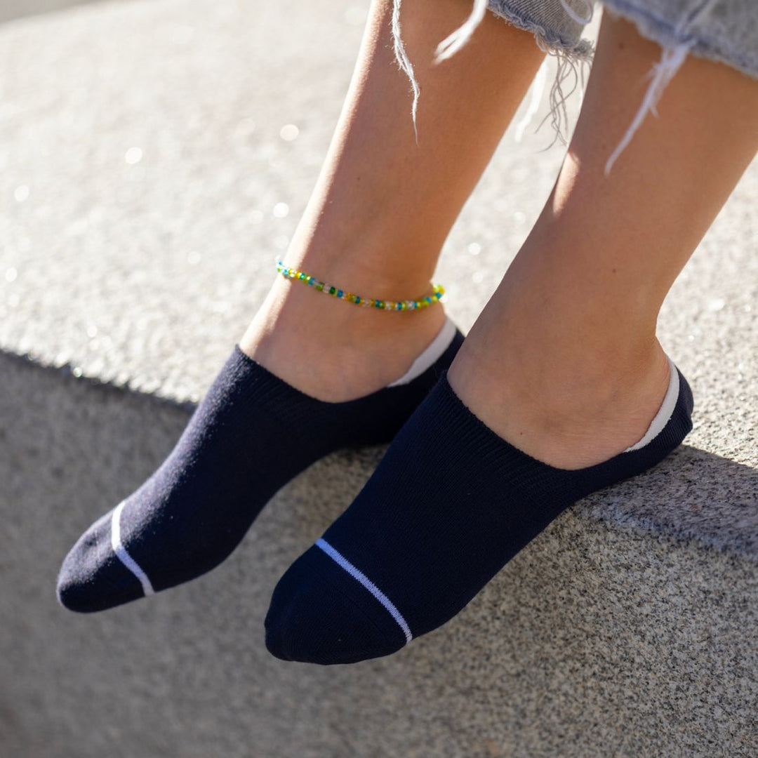 Navy "No-Show" Bamboo Socks