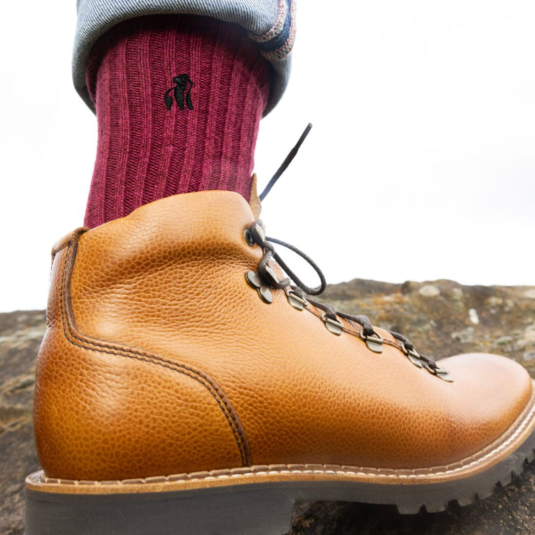 Burgundy Bamboo Boot Socks