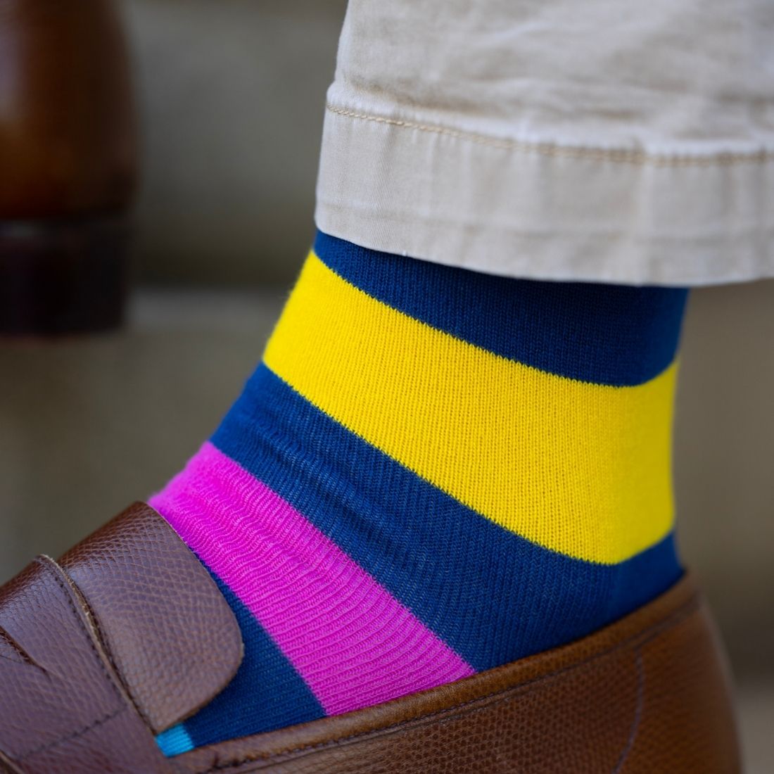 Neon Stripe Bamboo Socks