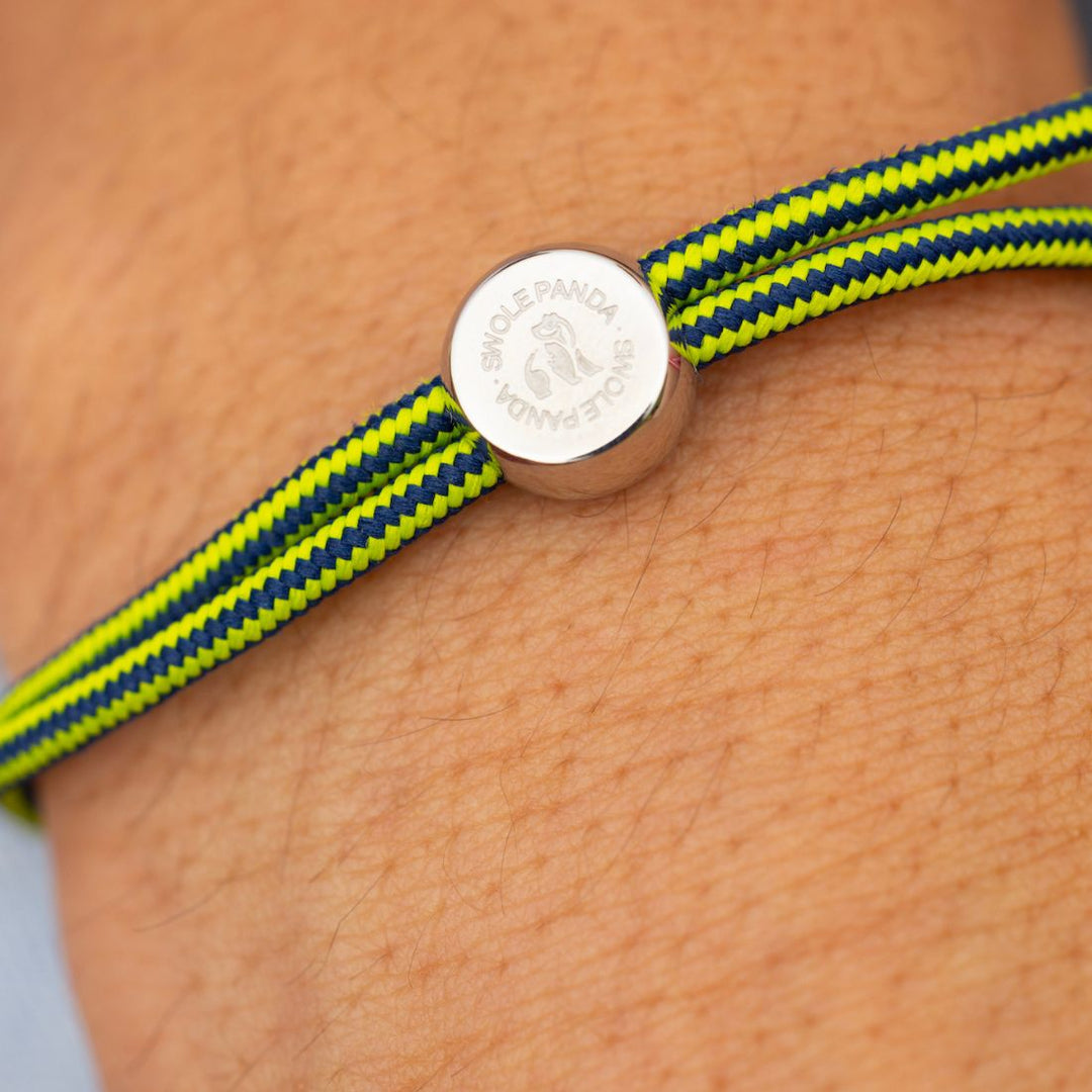 Rope Bracelet - Lime Green Stripe