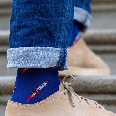 Rocket Ship Bamboo Socks