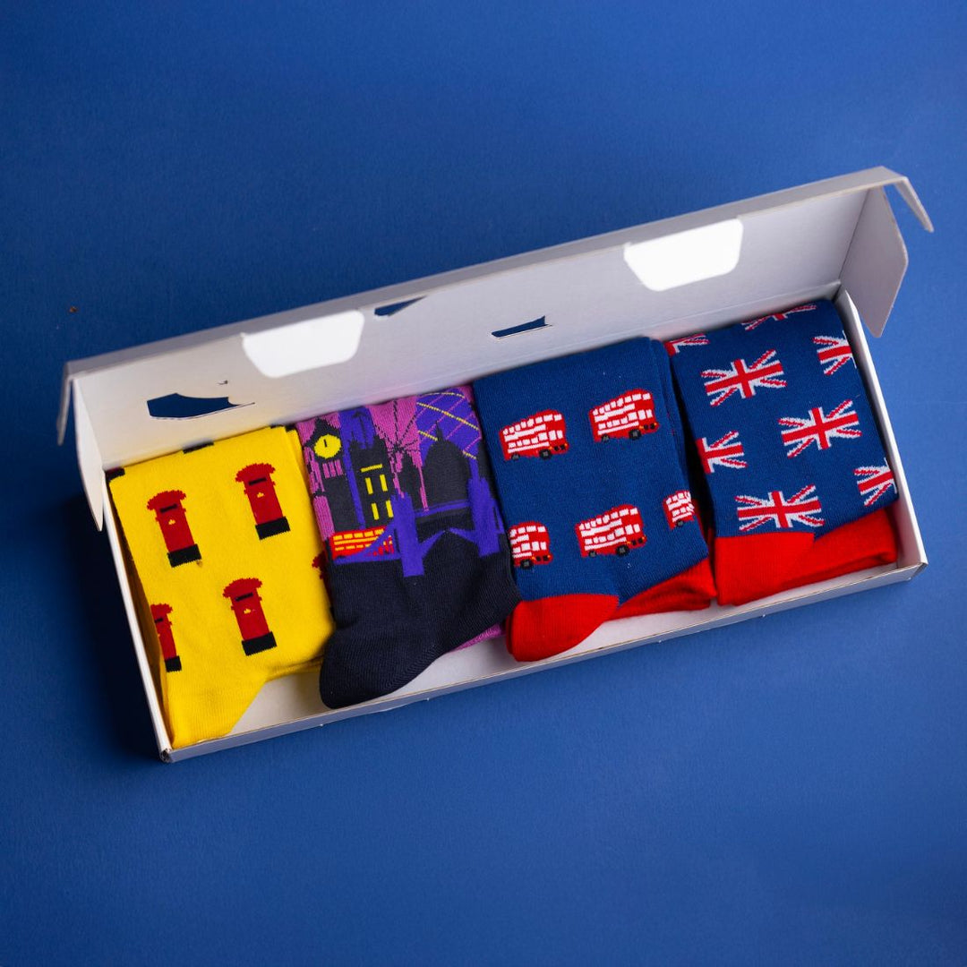 London Sock Box - 4 Pairs of Bamboo Socks (His)