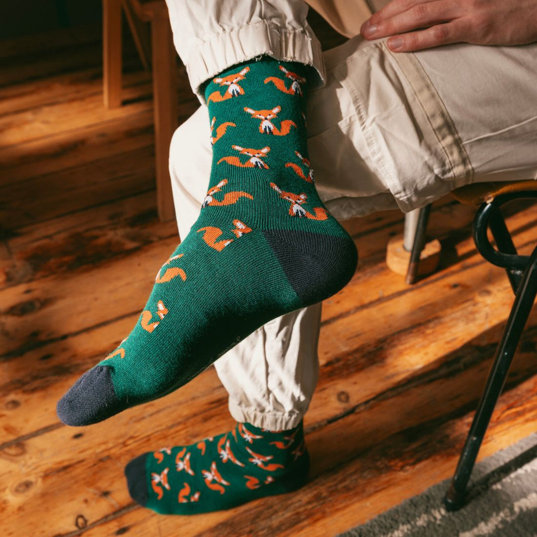 Fox Bamboo Socks (Comfort Cuff)