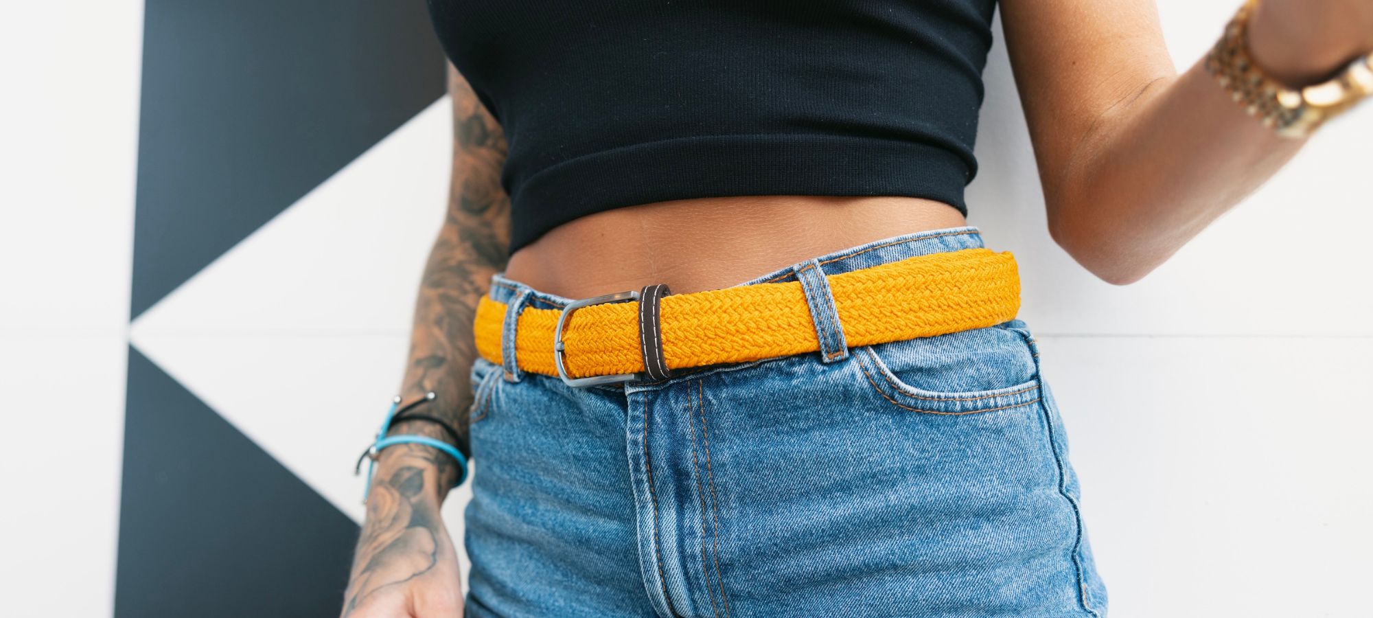 Ladies elasticated belt best sale