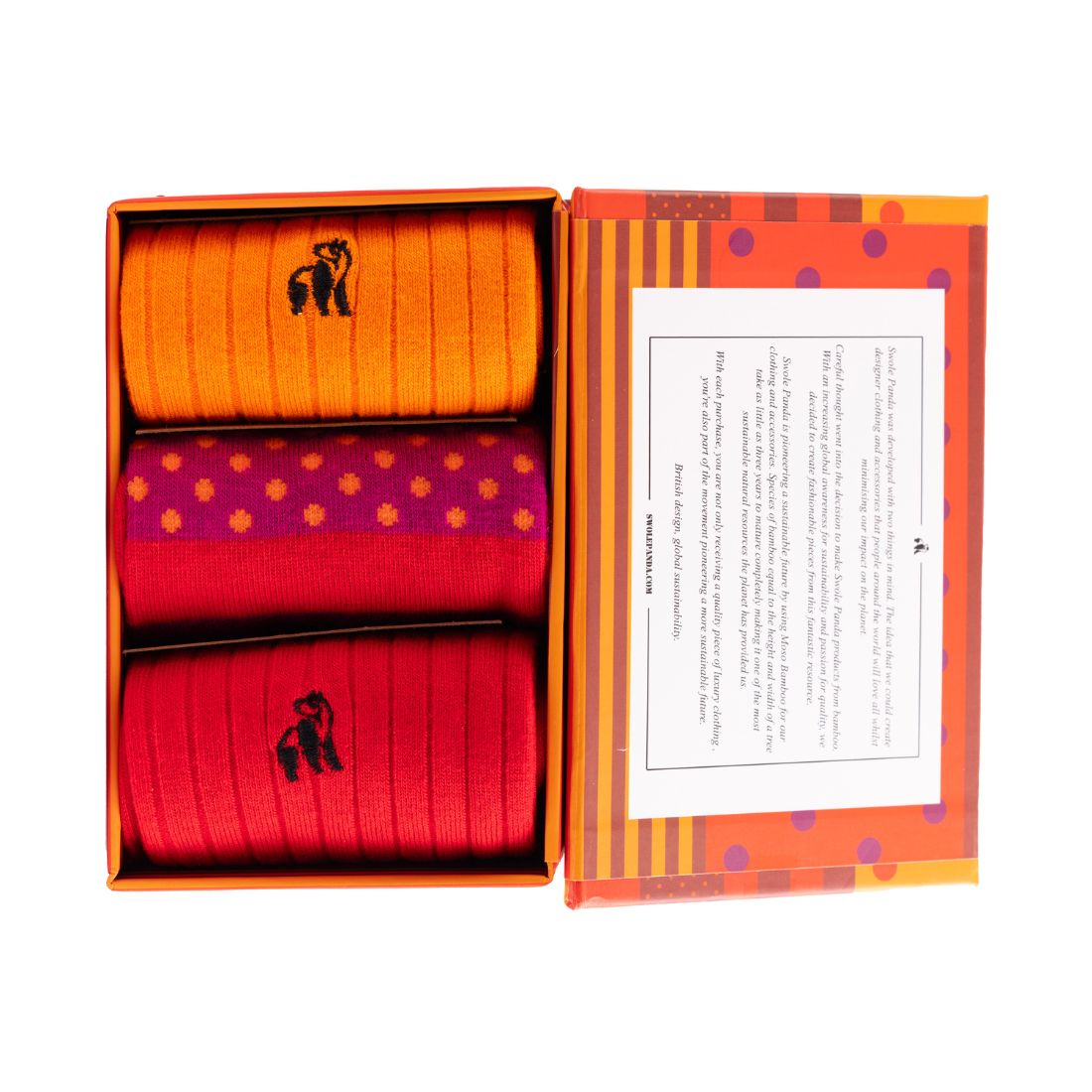 Stripe and Spot Sock Box - 3 Pairs of Bamboo Socks (His)