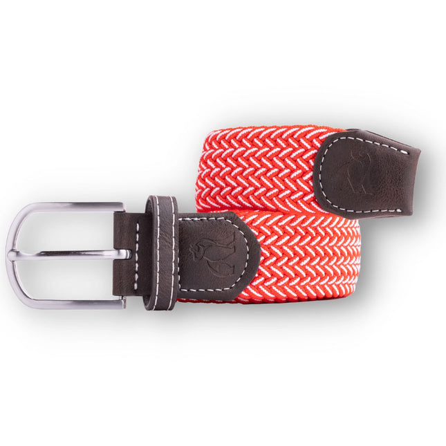 Swole Panda Outlet - Woven Belt - Red / White Fine Weave