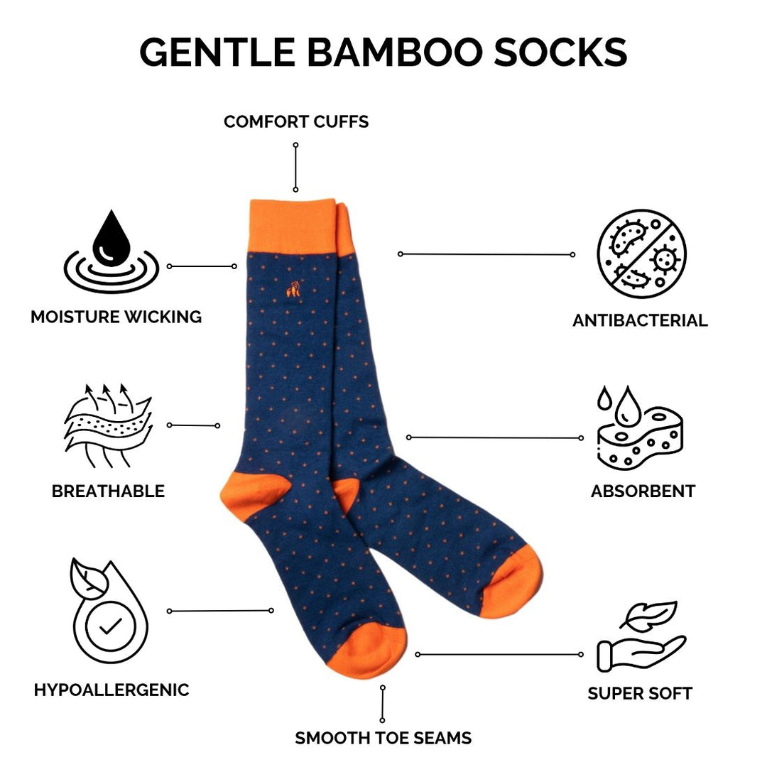 Tangerine Orange Bamboo Socks (Comfort Cuff)