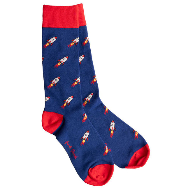 Funky Mens Socks - Rocket Ship Bamboo Socks