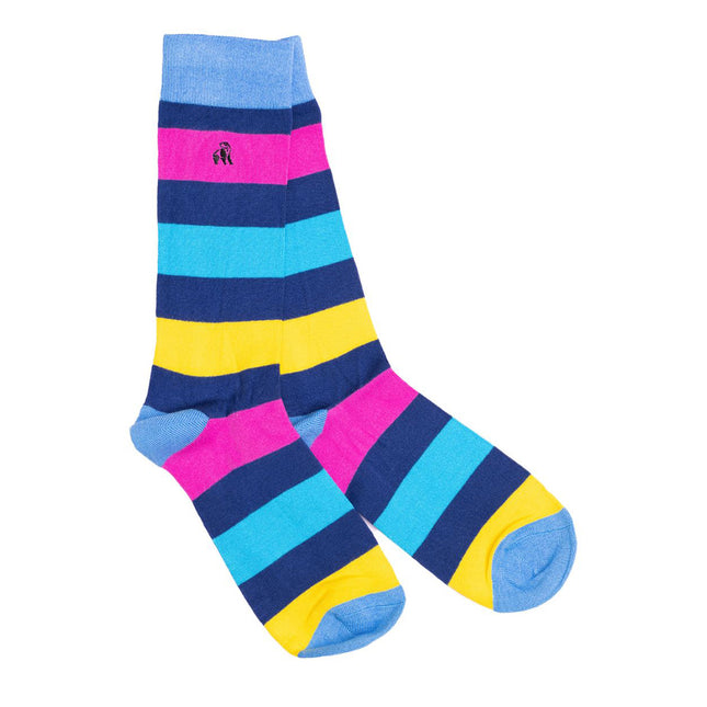 New Men's Bamboo Sock Collection - Neon Stripe Bamboo Socks