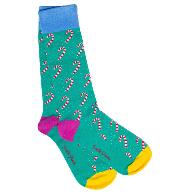 Funky Mens Socks - Candy Cane Bamboo Socks