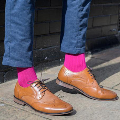 Cerise Bamboo Socks (Comfort Cuff)