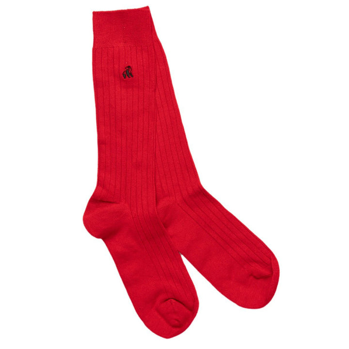 Classic Red Bamboo Socks (Comfort Cuff)