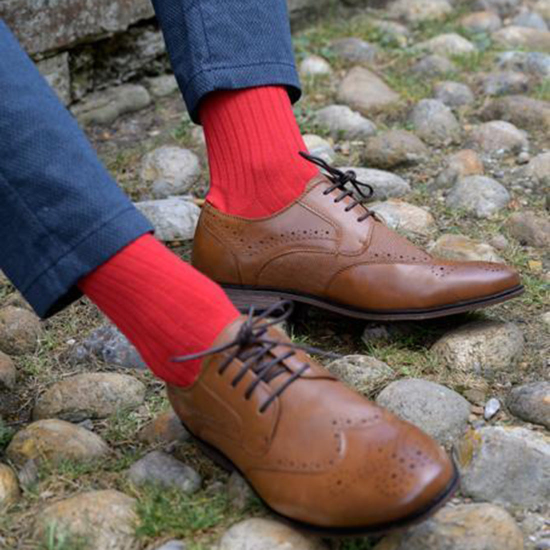 Classic Red Bamboo Socks (Comfort Cuff)