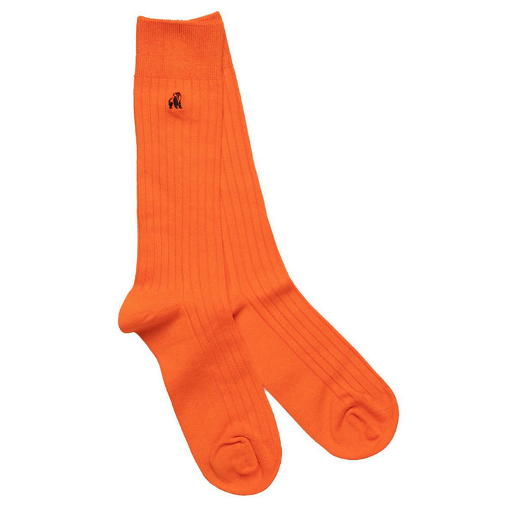 Tangerine Orange Bamboo Socks (Comfort Cuff)