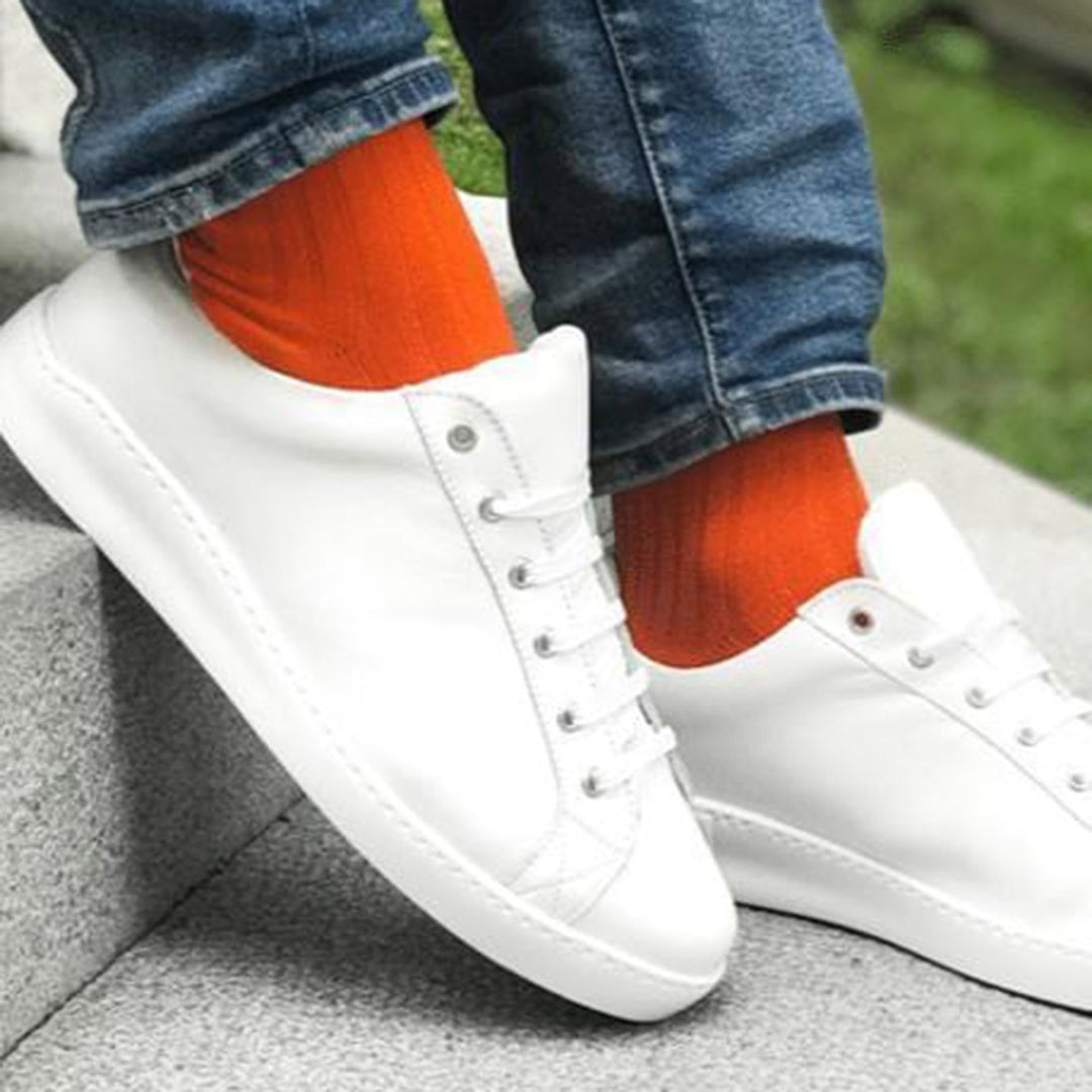 Tangerine Orange Bamboo Socks (Comfort Cuff)