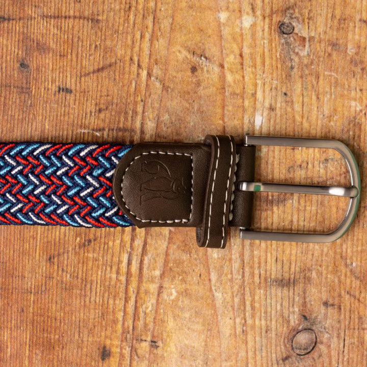 Woven Belt - Blue / Red / White Dot