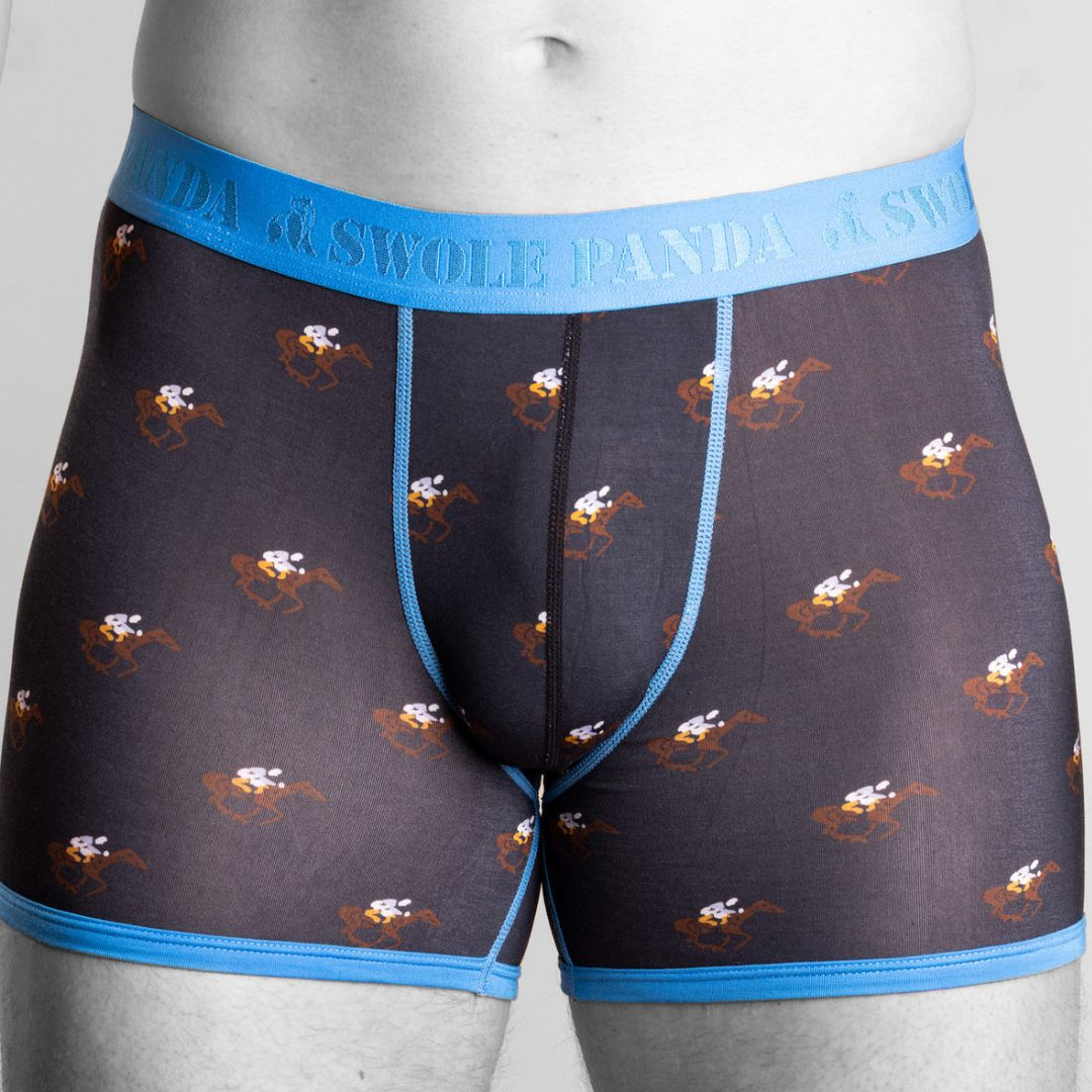 Bamboo Boxers 2 Pack - Navy Blue / Racehorses