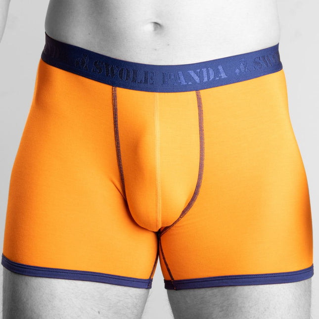 Swole Panda Outlet - Bamboo Boxers - Orange / Blue Band