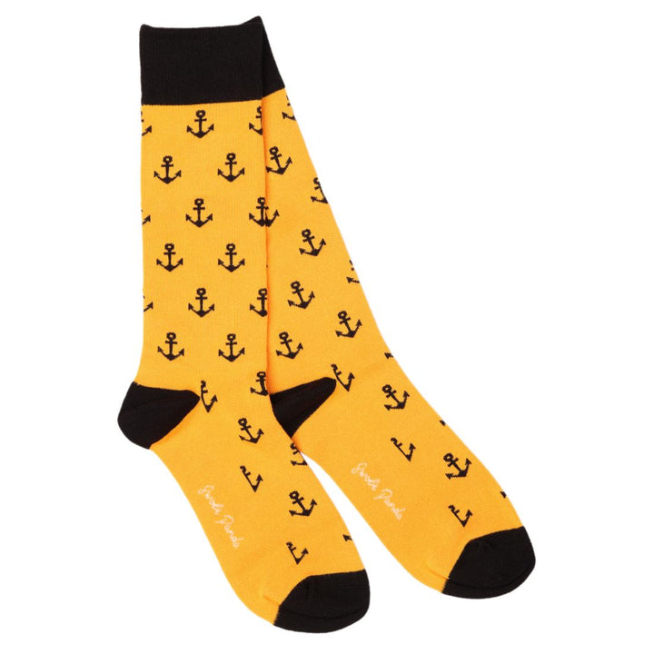 Yellow Anchor Bamboo Socks