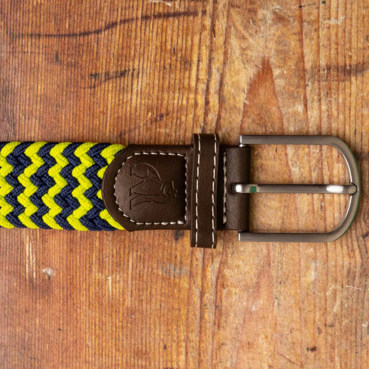 Woven Belt - Lime Green Zigzag