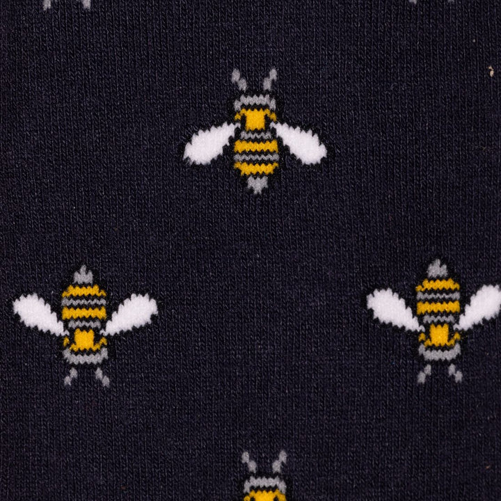 Navy Bumblebee Bamboo Socks (Comfort Cuff)