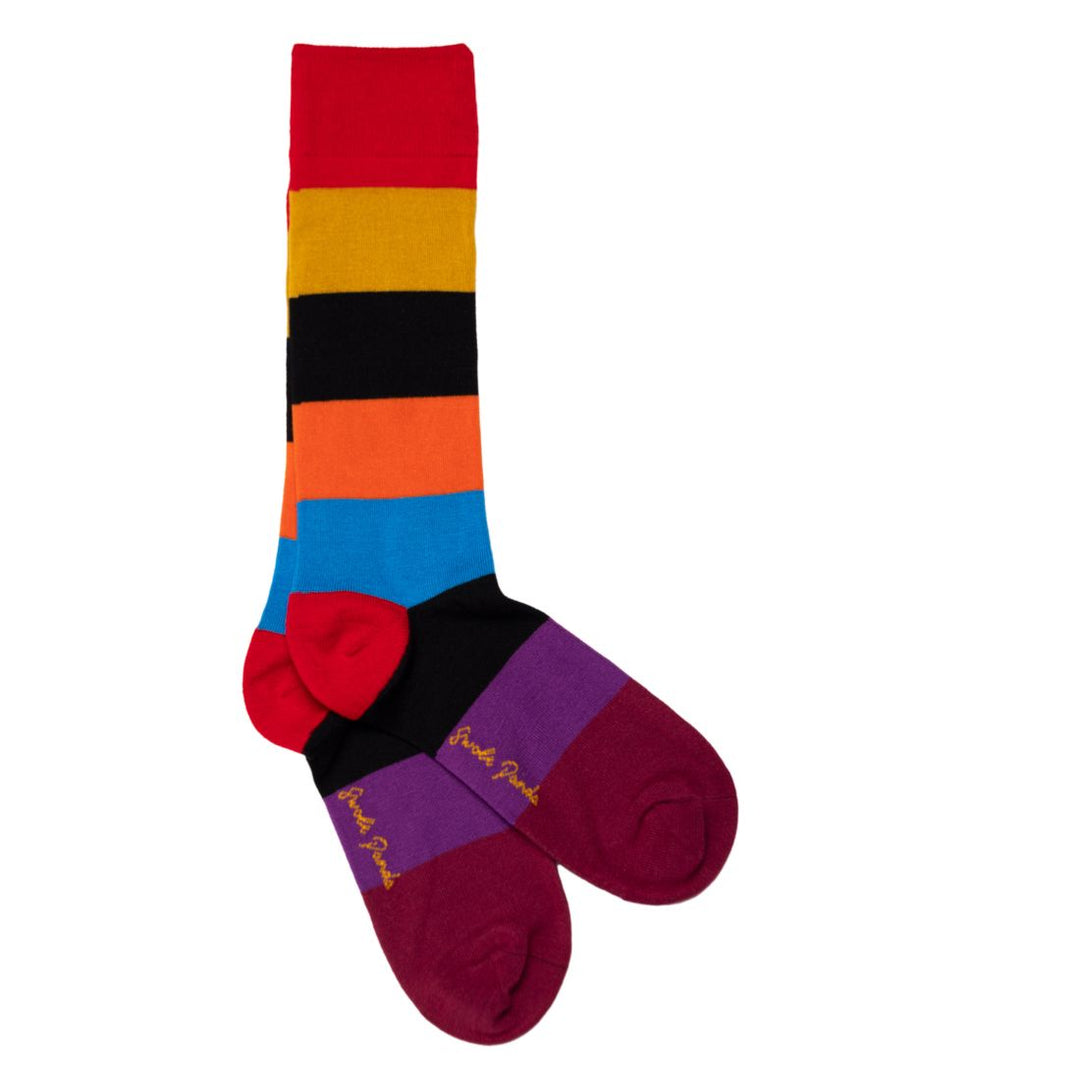 Multi Block Striped Bamboo Socks