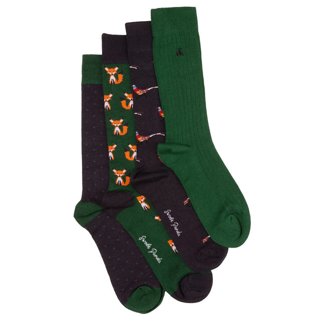 Gifts For Her - Fox & Pheasant Bamboo Sock Bundle - Four Pairs