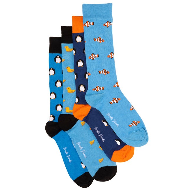 Gifts For Her - Duck & Penguin Bamboo Sock Bundle - Four Pairs