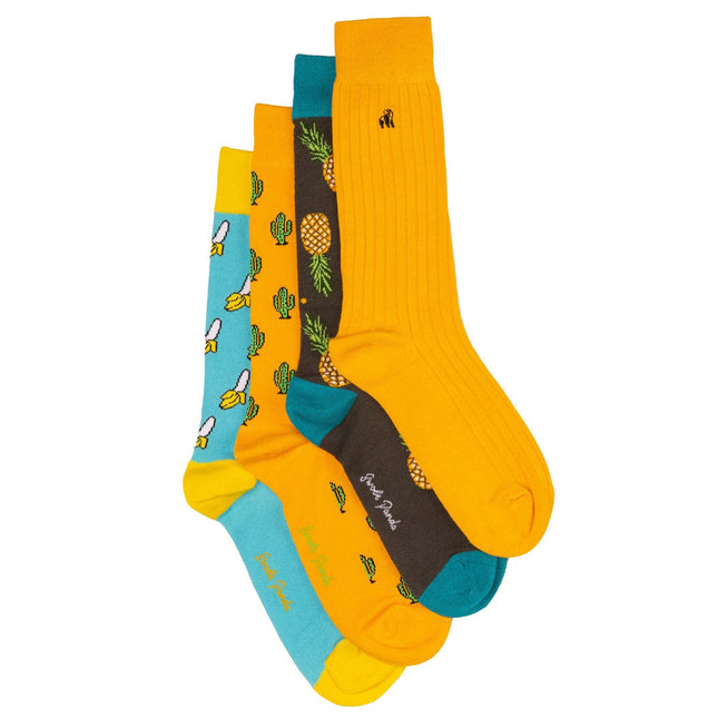  - Cactus & Banana Bamboo Sock Bundle - Four Pairs